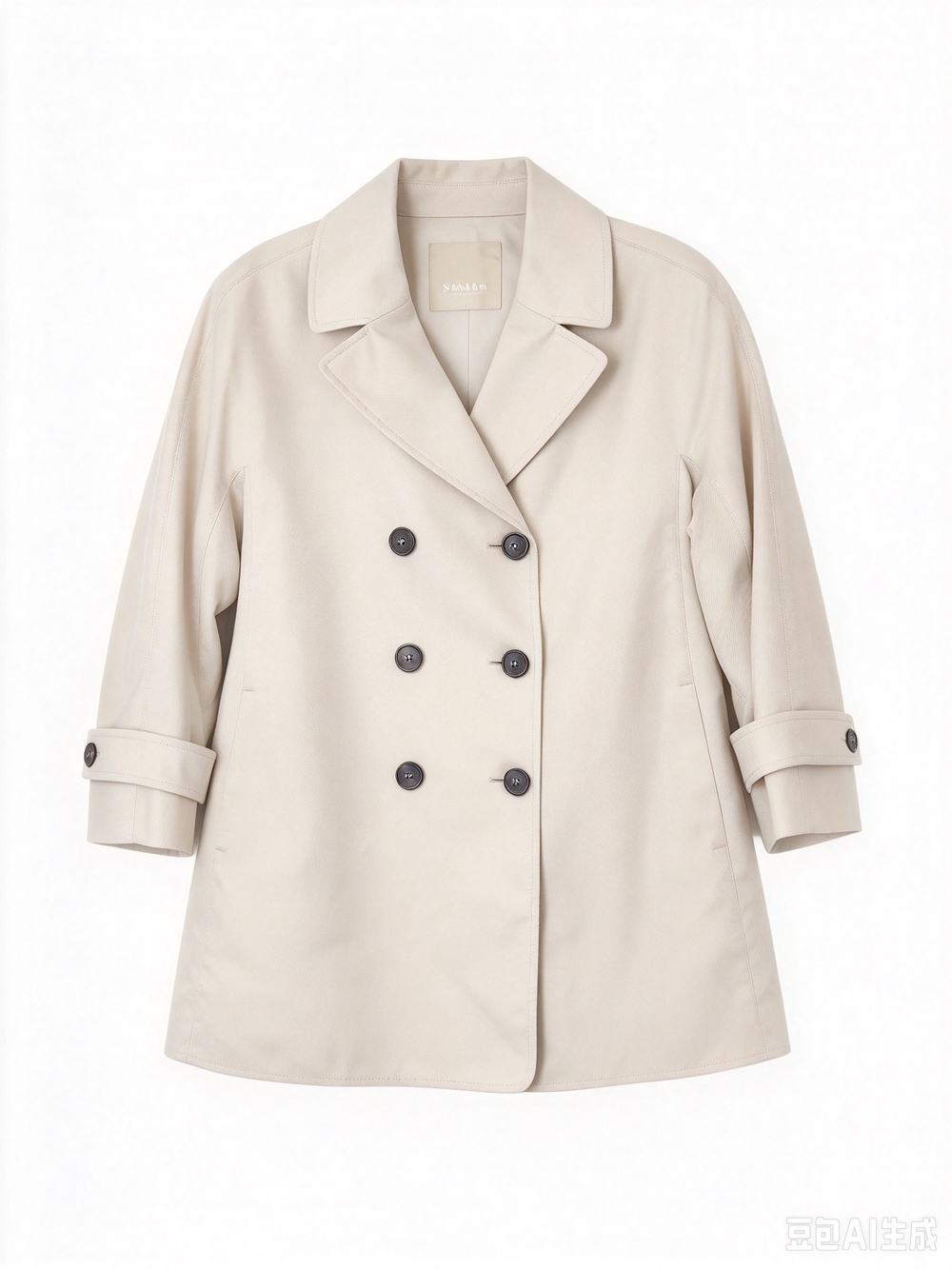 MaxMara Light Beige Double-Breasted Trench Coat